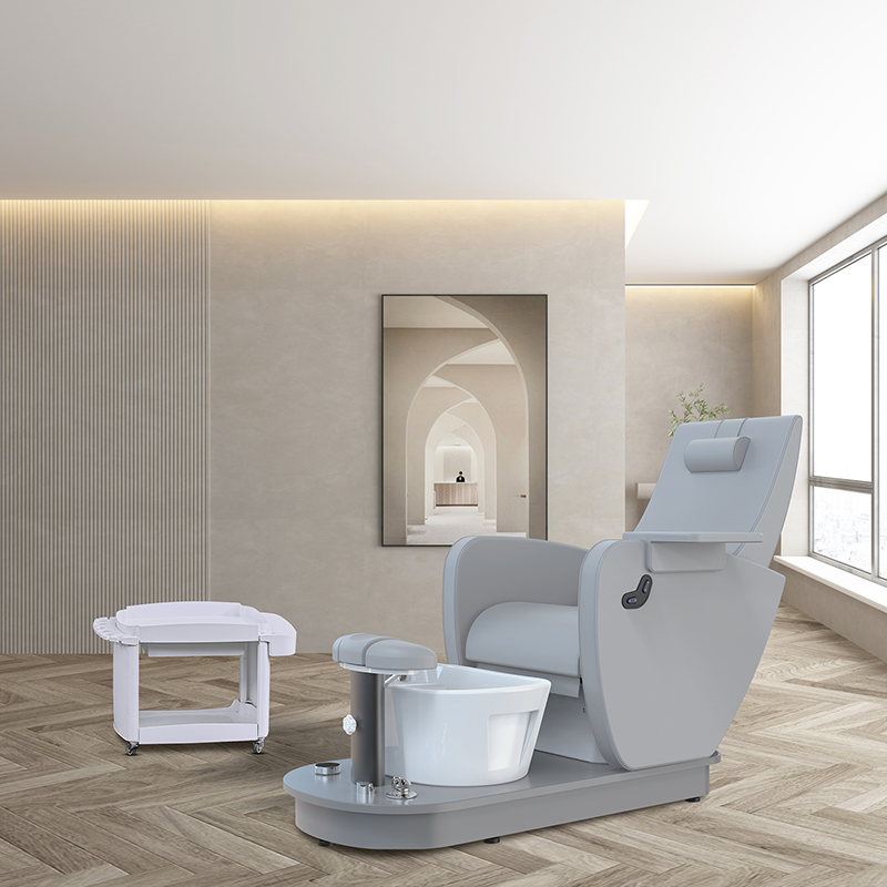 luxury modern LED light white black spa massage pedicure chair with bowl for nail beauty salon use for spa salon use