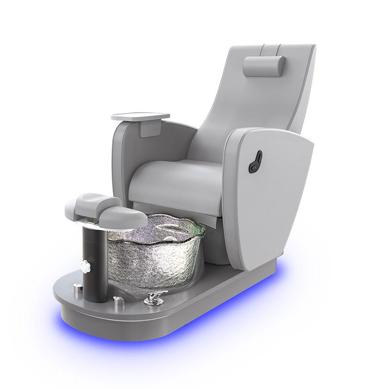 Pedicure Chair with Fiberglass Sinks for Nail Treatment Luxury Electric Foot Spa Massage Salon Furniture Adjustable Backrest